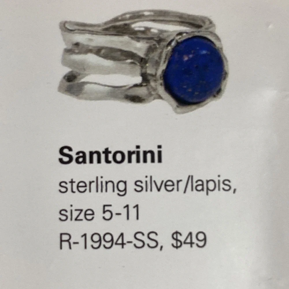 Grace & Heart G&H SANTORINI Ring SIZE 6 .925 Sterling Silver Lapis Stone NEW